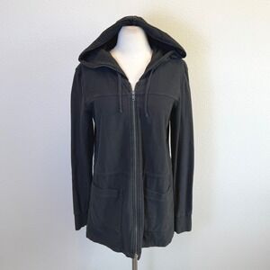 Standard James Perse Gray Full Zip Hoodie Sz 2 Medium Drawstring Athletic